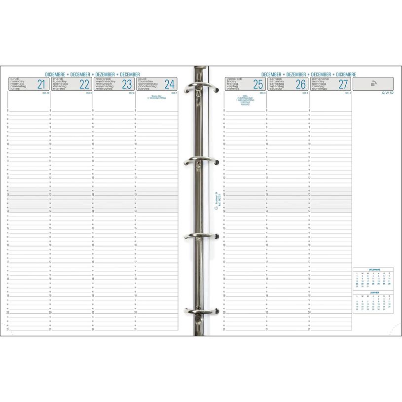 3660942001335-Exacompta Exatime 29 - Recharge pour organiseur - 1 semaine sur 2 pages 1/4H - 21 x 29,7 cm--1