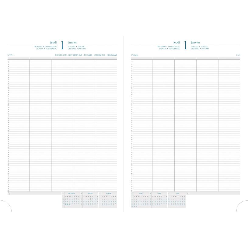 3660942004435-Exacompta - Agenda de bureau journalier Barbara 29-2 - Noir - Format A4 (21 x 29,7 cm) - Janvier à Dé--1