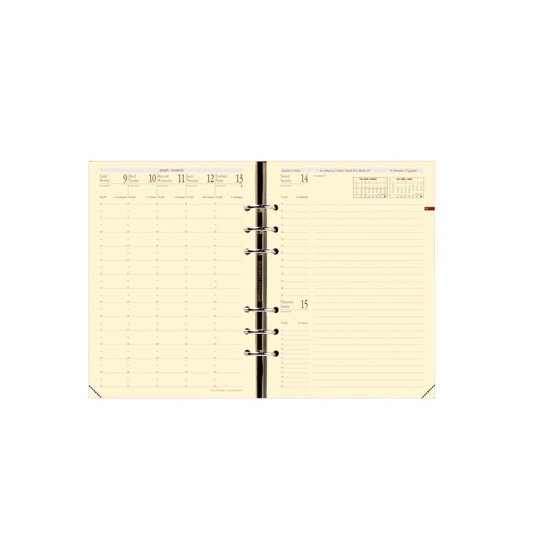 3371010119127-Recharge pour organiseur Timer 21 Prestige - 1 semaine sur 2 pages - 15 x 21 cm - papier ivoire - Quo V--0