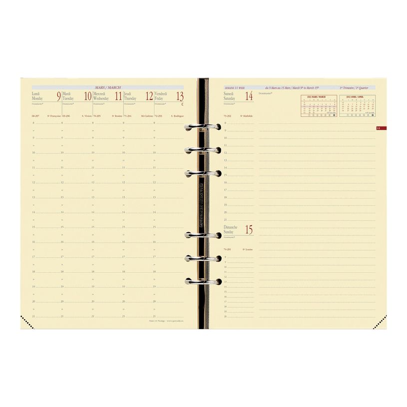 3371010119127-Quo Vadis - Recharge Organiseur - 2026-2027 - Timer 21 Prestige - Semainier Planning - Français - 16 mois de septem-P_295004_1-2