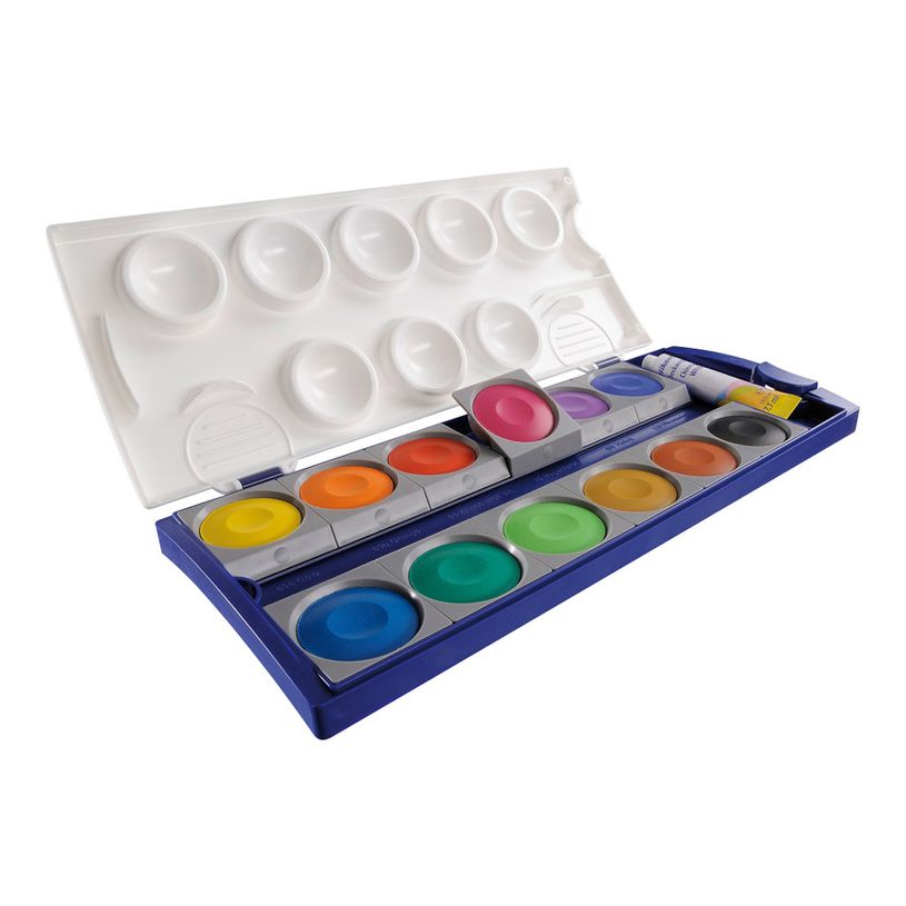 4012700720856-Pelikan 735 K/12 - peinture - noir, jaune, orange, violet, bleu d'outremer, Sienne brulée, bleu vert, jaune vert, ocre jaune, bleu cyan, blanc de Chine, r-P_300000640_2-1