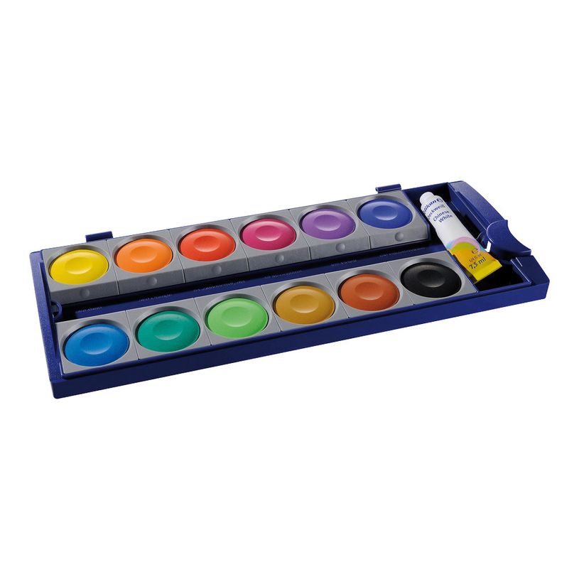 4012700720856-Pelikan 735 K/12 - peinture - noir, jaune, orange, violet, bleu d'outremer, Sienne brulée, bleu vert, jaune vert, ocre jaune, bleu cyan, blanc de Chine, r-P_300000640_3-2