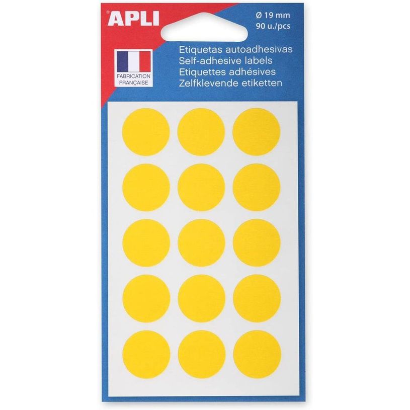 3270241119633-Apli Agipa - 90 Pastilles adhésives - jaune - diamètre 19 mm - réf 111963-P_300001075_1-0