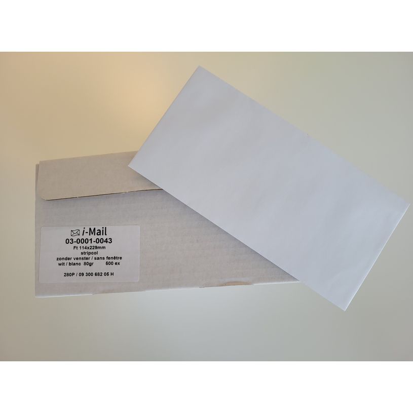 0403000011302-Boîte de 500 enveloppes 114x229mm stripcol sans fenêtre-P_300001130_1-0