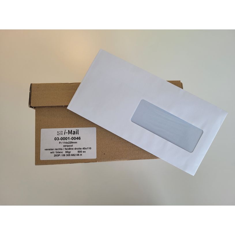 0403000013320-Boite de 500 enveloppes avec fenêtre - format 114*229mm-P_300001332_1-0