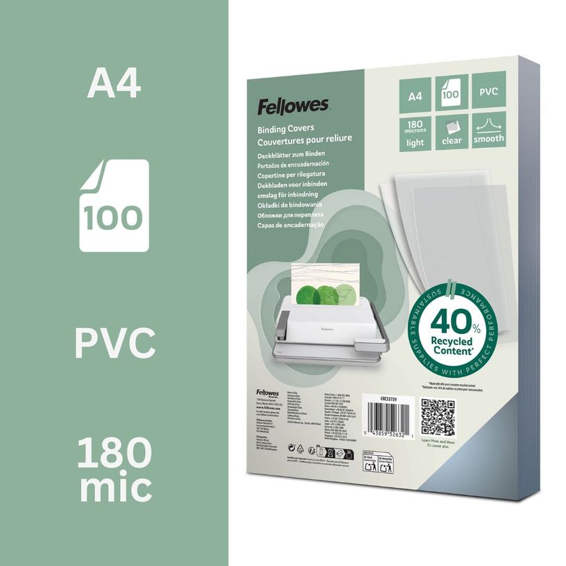 0043859526321-Fellowes - 100 unités - couverture à reliure PVC--1