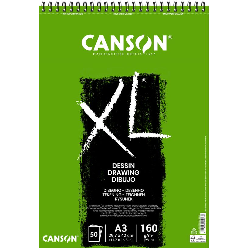 3148950074867-CANSON XL Drawing - short side pad - A3 - 50 feuilles-P_300005927_1-0