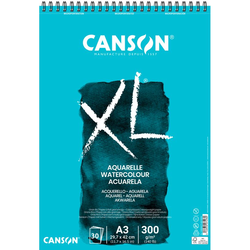 3148950074980-CANSON Aquarelle - bloc à dessins - XL - A3 - 30 feuilles-P_300005931_1-0
