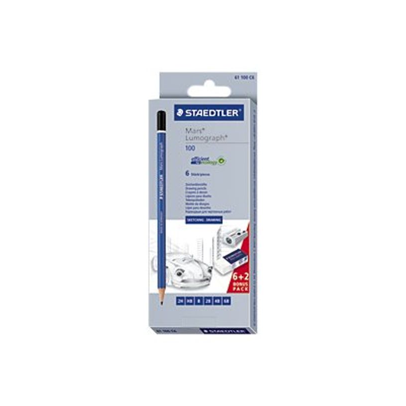 4007817611104-STAEDTLER Mars Lumograph - Crayon - 2B, 2H, 4B, 6B, B, HB - 2 mm-P_300007501_2-0