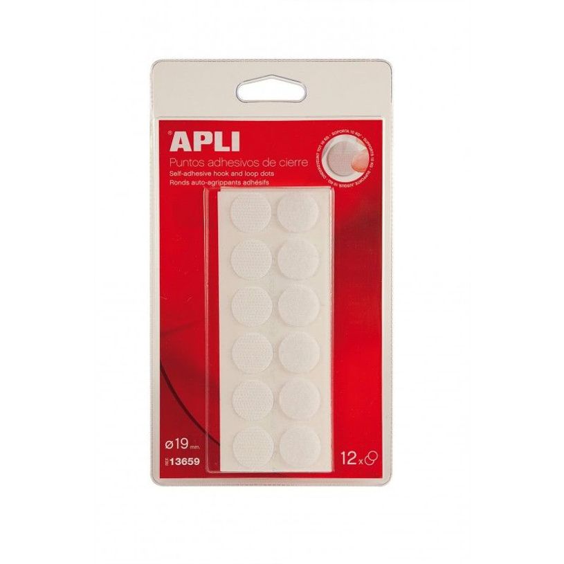 8410782136590-APLI kids - Fermeture velcro - 12 pièces - point - 1,9 cm de diamètre - blanc - non perm-P_300008181_1-0