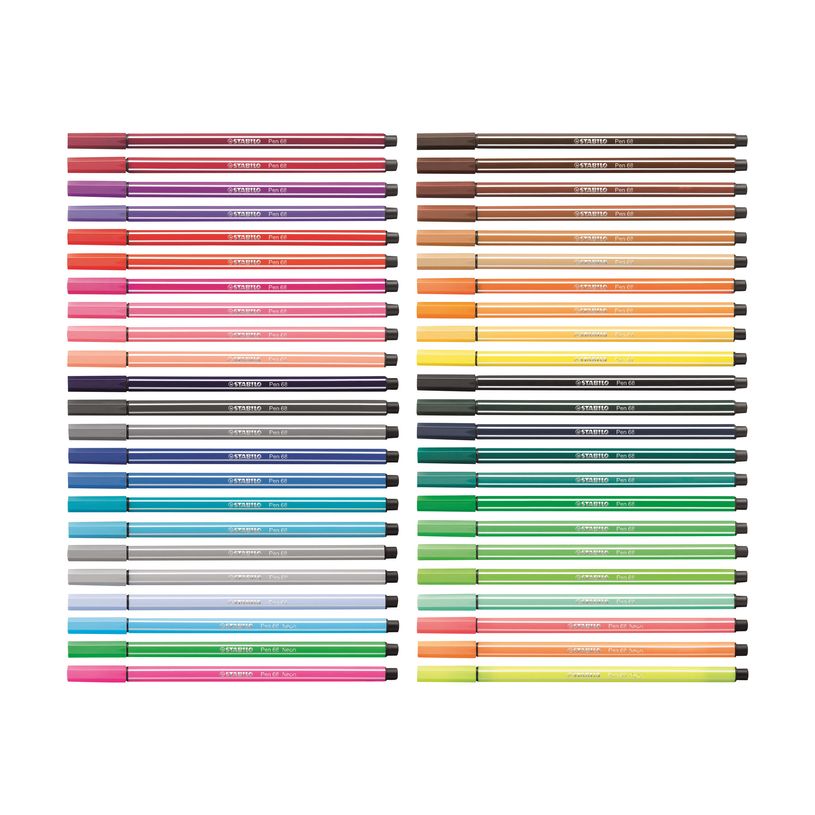 4006381354462-STABILO Pen 68 - feutre - noir, vert, jaune, orange, brun, violet, rose, vert clair, bleu d'outremer, rouge foncé, bleu prussien, lilas, gris foncé, bleu foncé, carmin, bleu turquoise, ocre foncé, azur, vert turquoise, co-P_300009706_3-2