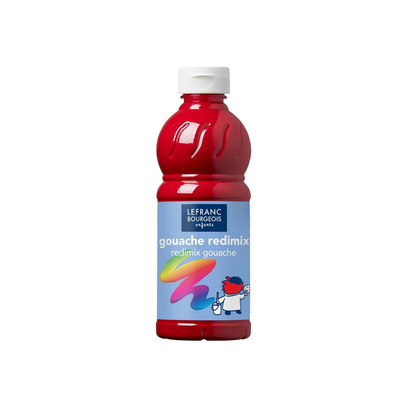 3013641880068-Lefranc Bourgeois Enfants Redimix - peinture - gouache - rouge primaire - 500 ml-P_300010342_1-0