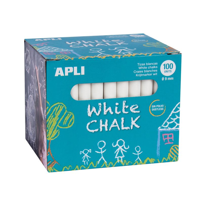 8410782145776-APLI - Craie - sulfate de calcium - pour tableau noir, revêtement - blanc (pack de 100)-P_300012180_1-0