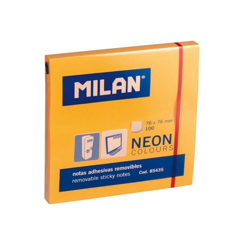 8411574854357-Milan notas adhesivas removibles 76x76mm. 100 hojas naranja-P_300012186_1-1