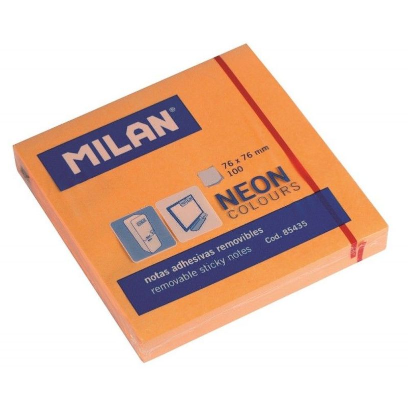8411574854357-Milan Fluo - Notes adhésives - 76 x 76 mm - 100 feuilles - orange fluo-P_300012186_3-0
