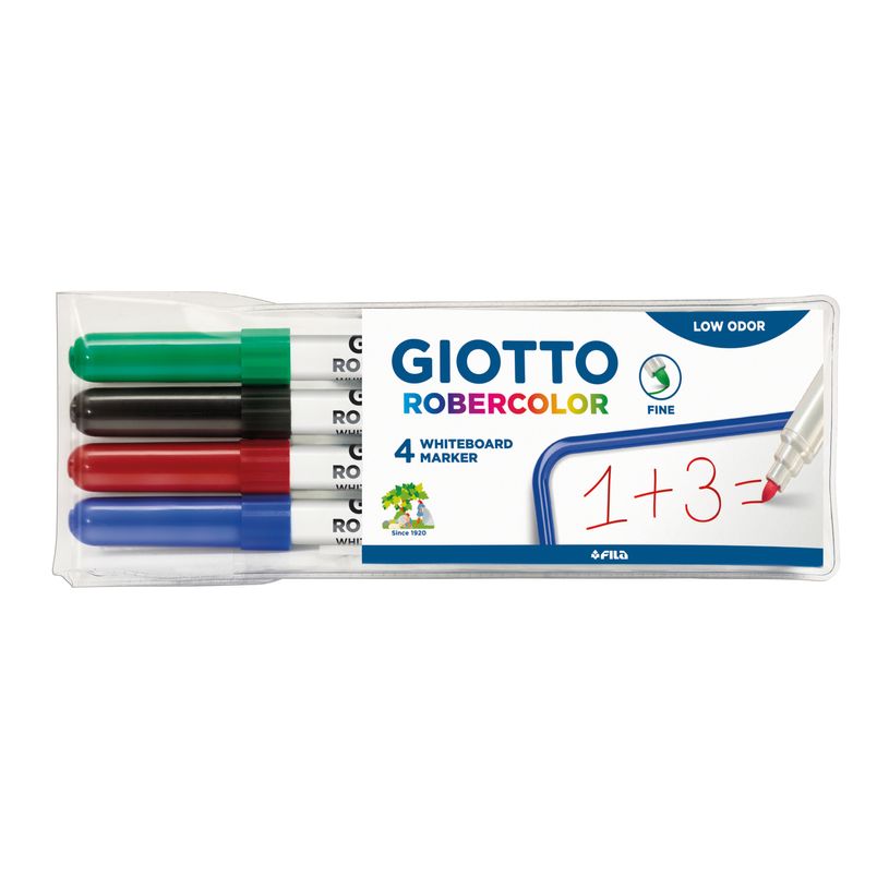 8000825413100-GIOTTO ROBERCOLOR - Pack de 4 marqueurs effaçables - couleurs assorties - pointe fine-P_300012991_1-0