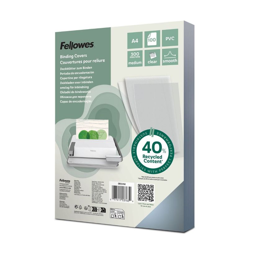 0077511537639-Fellowes Superclear PVC - 100 unités - couverture à reliure PVC--0