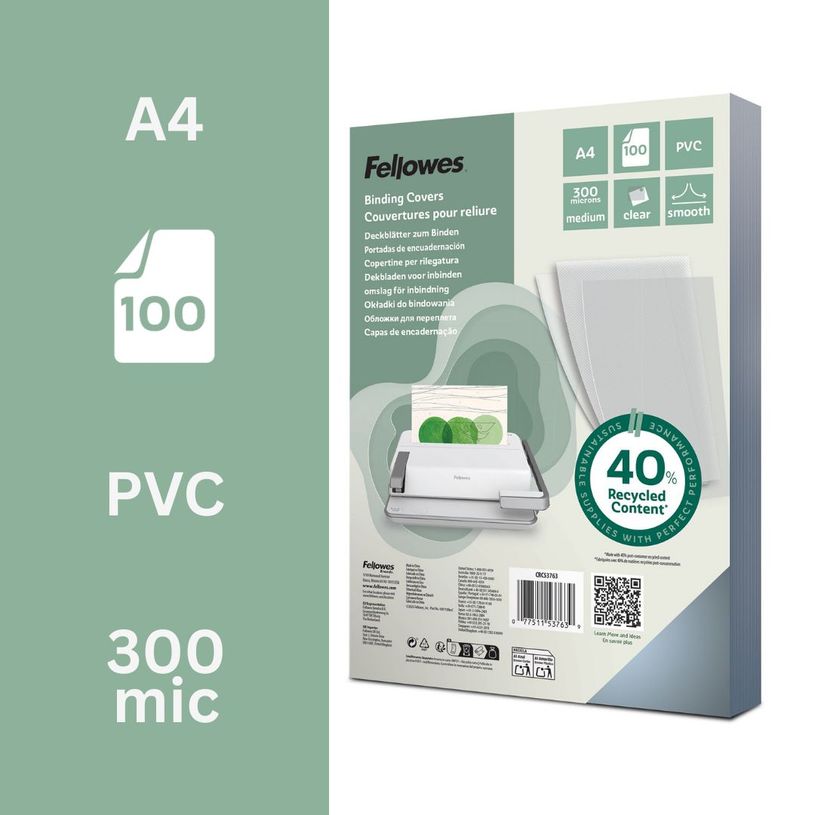 0077511537639-Fellowes Superclear PVC - 100 unités - couverture à reliure PVC--1