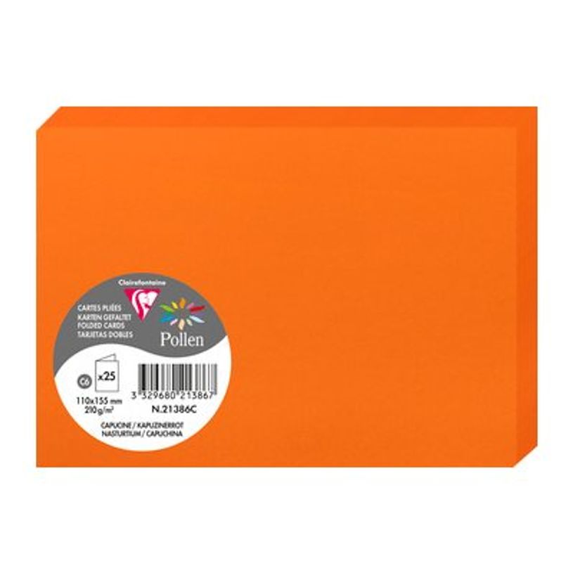 3329680213867-Pollen - cartes pliées en deux - 25 feuille(s) - 110 x 155 mm - 210 g/m²-P_300013915_1-0