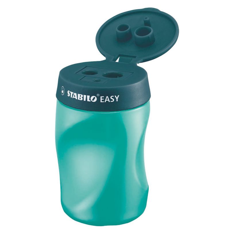 4006381503006-Stabilo Easy Sharpener - Taille crayon - Pour droitier - Bleu pétrole--0