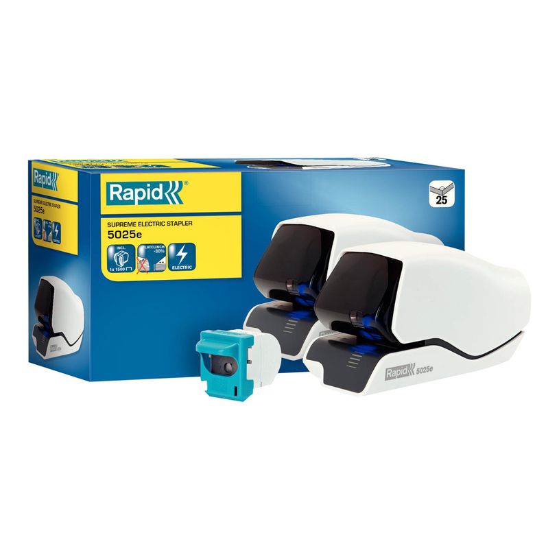7313460952004-Rapid Supreme 5025e - agrafeuse électrique - 25 feuilles - plastique, métal - blanc-P_300015942_9-8