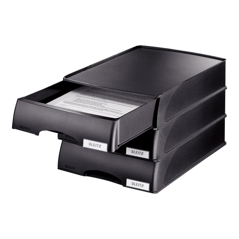 4002432393534-Leitz Plus - corbeille à courrier - pour A4 - noir-P_300016575_1-2
