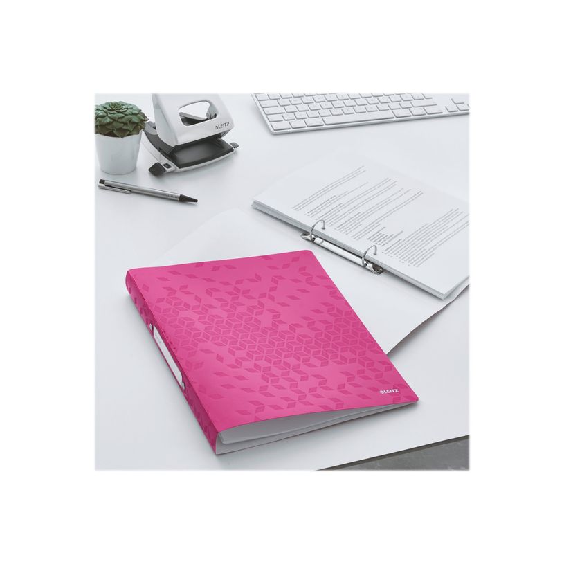 4002432106349-Leitz WOW - classeur à anneaux - pour A4 - capacité : 190 feuilles - rose métallisé-P_300018795_3-2