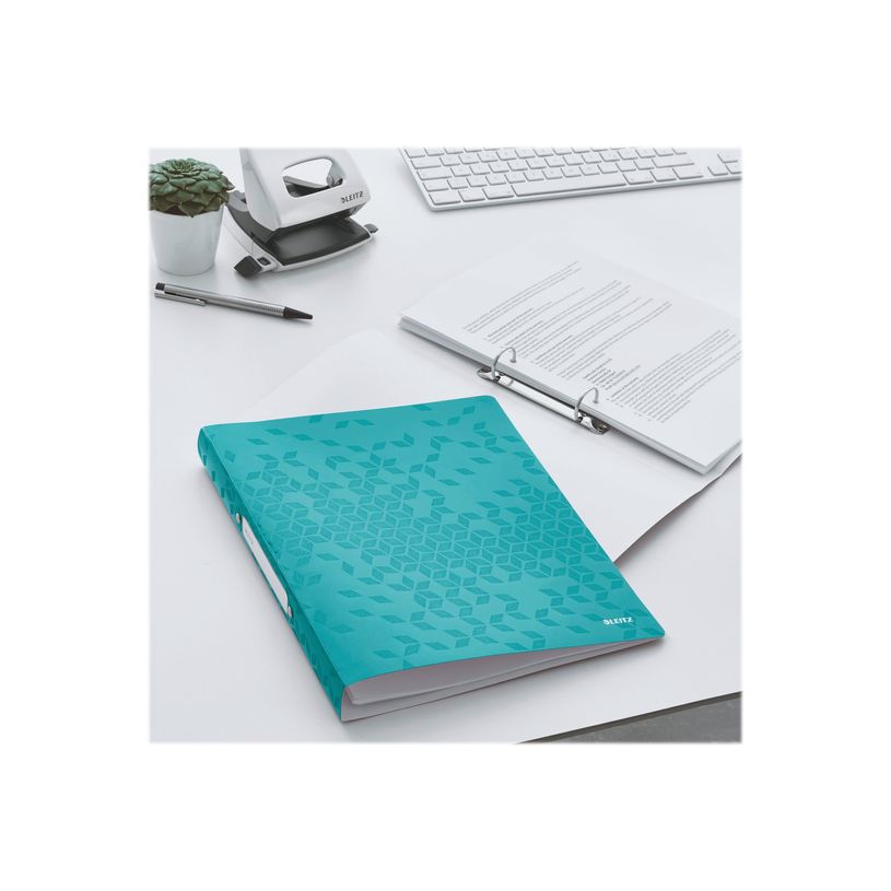 4002432106370-Leitz WOW - classeur à anneaux - pour A4 - capacité : 190 feuilles - Bleu iceberg métal-P_300018798_3-2