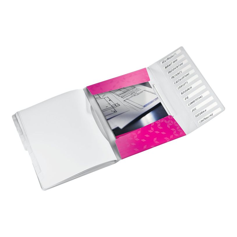 4002432106271-Leitz WOW - classeur - 12 positions - pour A4 - capacité : 200 feuilles - à onglets - ro-P_300018803_3-4