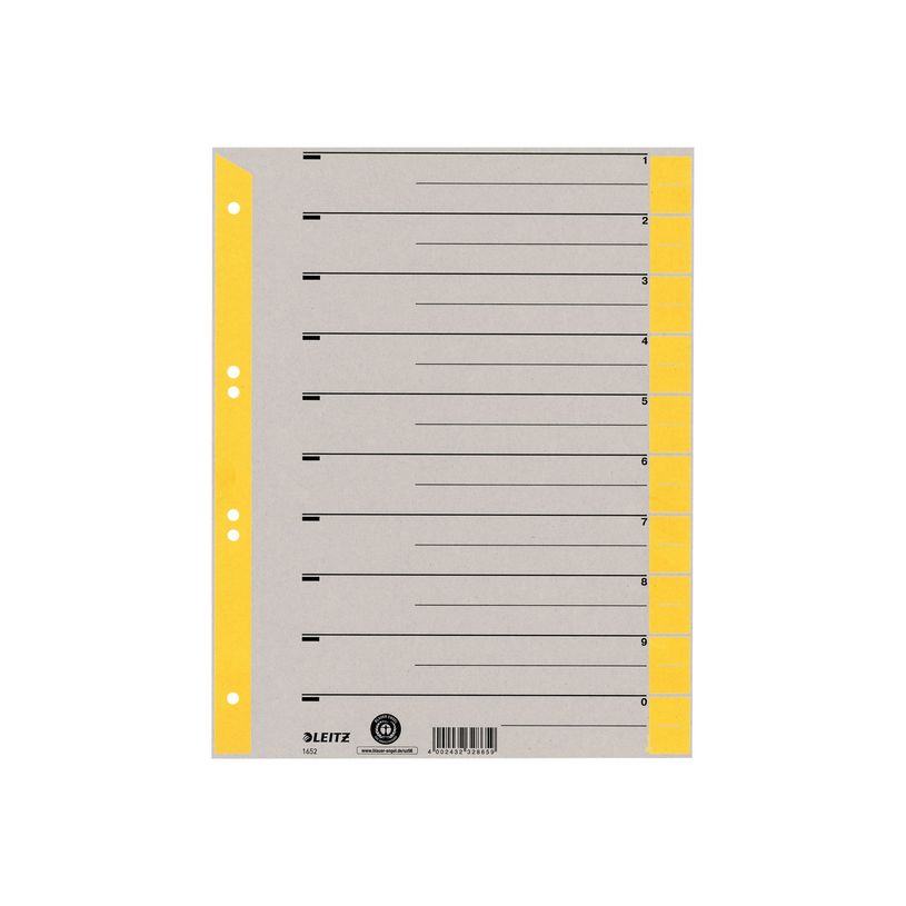 4002432451937-Leitz - intercalaire - 10 positions - pour A4 - à onglets - jaune-P_300018818_1-0