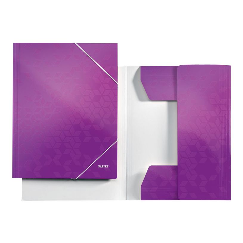 4002432104239-Leitz WOW - chemise à 3 rabats - pour A4 - capacité : 250 feuilles - violet-P_300019092_2-1