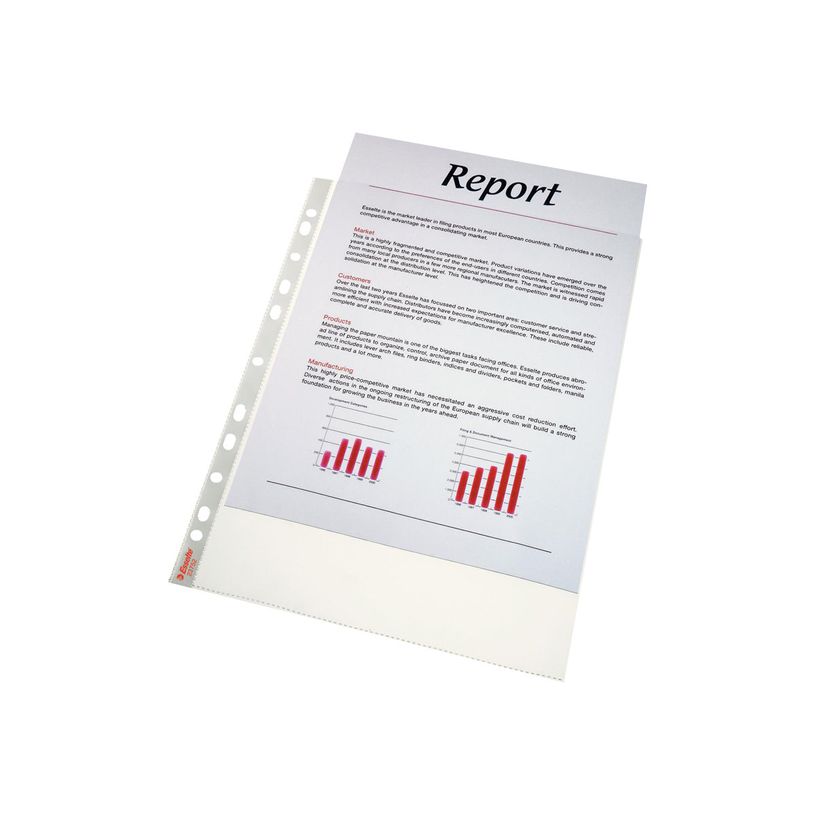 4001536564154-Esselte - pochette perforée - pour A4 - transparent (pack de 100)-P_300019197_1-0