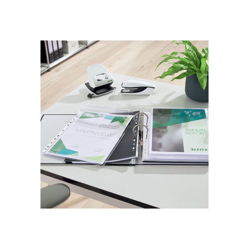 4002432363216-Leitz Premium - pochette perforée - pour A4 - capacité : 200 feuilles - clair (pack de 5-P_300019201_2-1