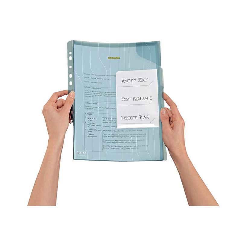 4002432370993-Leitz CombiFile - pochette coin - pour A4 - capacité : 40 feuilles - clair (pack de 5)-P_300019210_5-4