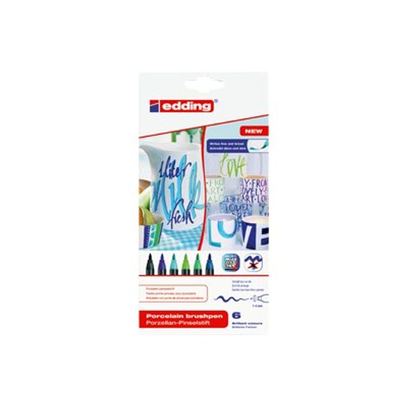 4004764960699-Set de 6 pinceaux pour porcelaine Edding 4200 – Couleurs froides - pointe pinceau 1-4 mm - encre pigmentée résistante à l-P_300020875_5-4