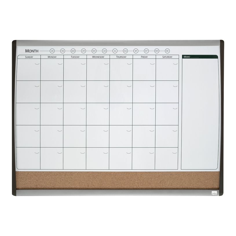 5028252346689-Nobo Quartet tableau combiné: tableau blanc, tableau d'affichage - 585 x 430 mm-P_300023351_1-0