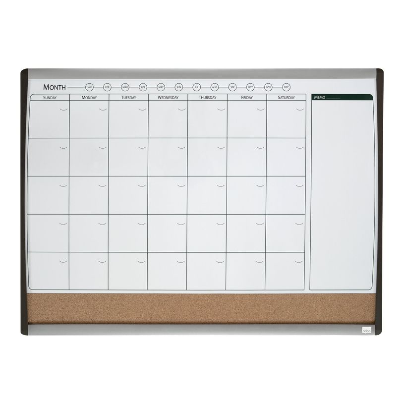 5028252346689-Nobo Quartet tableau combiné: tableau blanc, tableau d'affichage - 585 x 430 mm-P_300023351_2-1