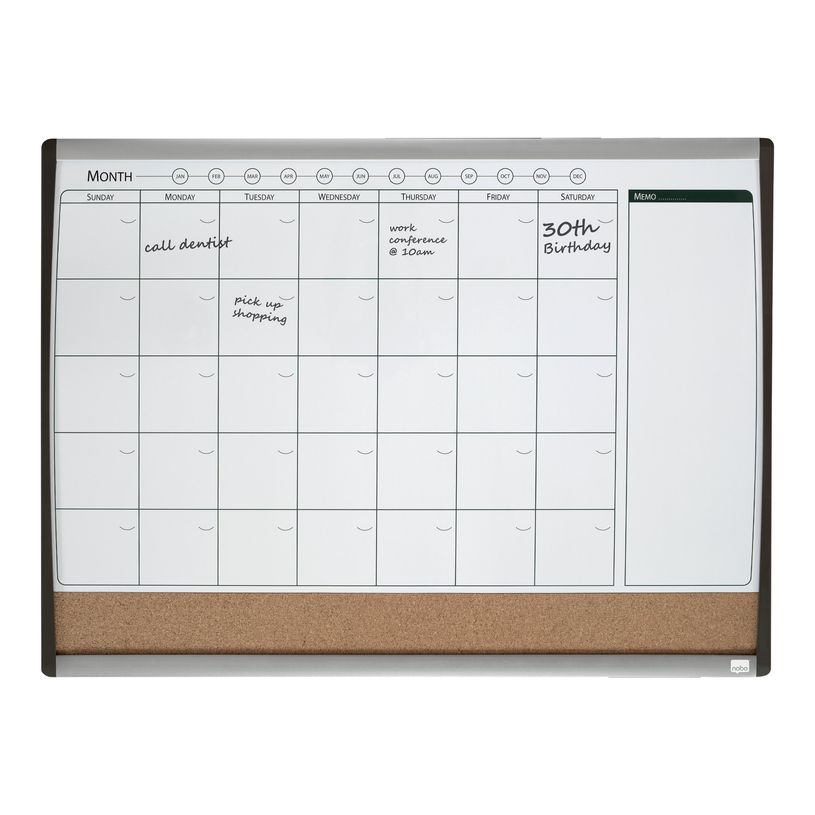 5028252346689-Nobo Quartet tableau combiné: tableau blanc, tableau d'affichage - 585 x 430 mm-P_300023351_3-2