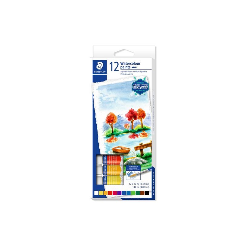 4007817024195-STAEDTLER 8880 - Ensemble de peinture - 12 parties - aquarelle - 12 couleurs - couleurs br-P_300025550_1-1