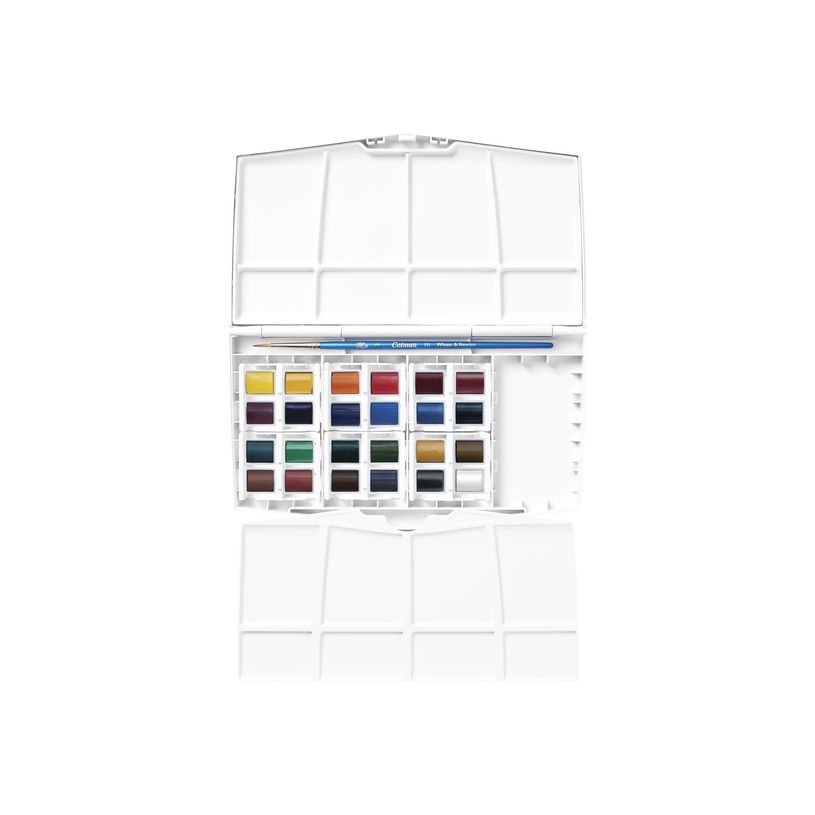 0094376954395-Winsor & Newton Cotman Painting PLUS - ensemble de peinture - aquarelle - 24 couleurs - bleu d'outremer, ombre, rouge indien, gris de Payne, Sienne brulée, ocre jaune, terre d'ombre brûlée, vert sève, blanc de Chine, bleu cobal-P_300026828_3