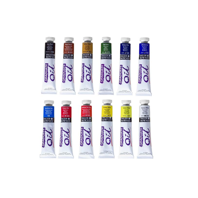 5011386091136-Daler-Rowney Graduate - Ensemble de peinture - 12 parties - peinture à l'huile - 12 couleurs - couleurs assort-P_300027804_1-0