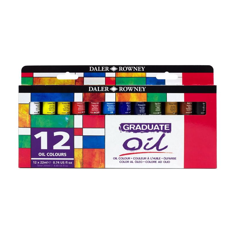 5011386091136-Daler-Rowney Graduate - Ensemble de peinture - 12 parties - peinture à l'huile - 12 couleurs - couleurs assort-P_300027804_2-1