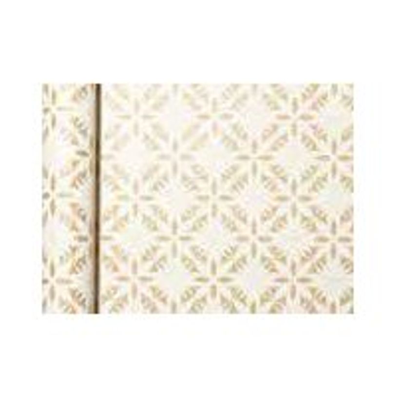 3329682238301-Clairefontaine Knalt - emballage cadeau - 35 cm x 5 m - blanc floral - papier kraft - 1 ro-P_300029232_1-0