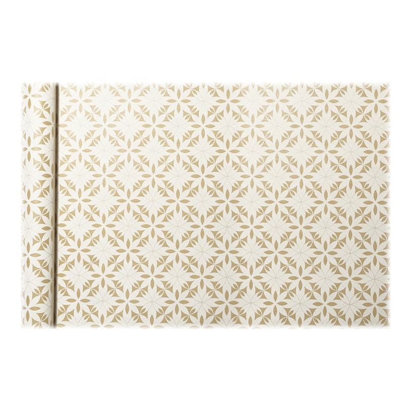 3329682238301-Clairefontaine Knalt - emballage cadeau - 35 cm x 5 m - blanc floral - papier kraft - 1 ro-P_300029232_6-5