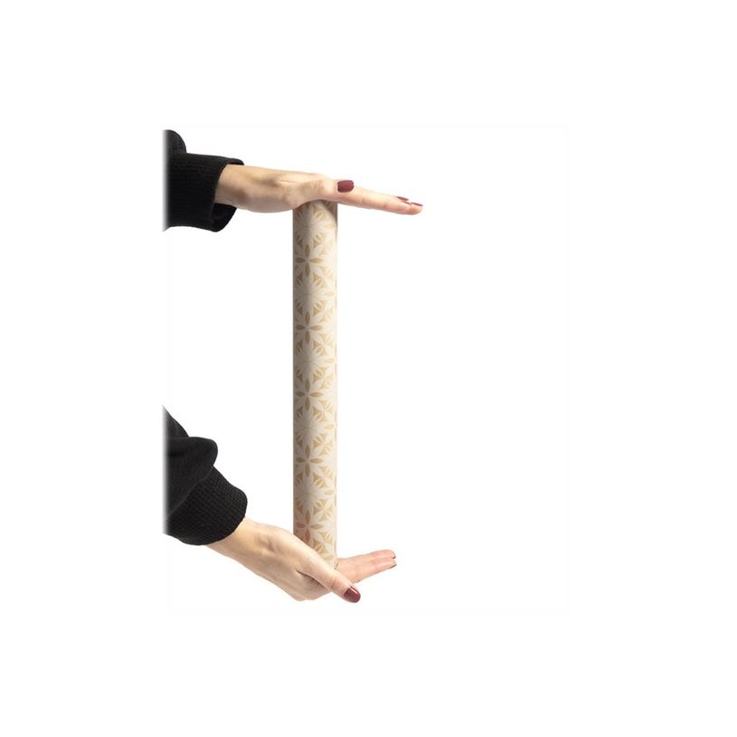 3329682238301-Clairefontaine Knalt - emballage cadeau - 35 cm x 5 m - blanc floral - papier kraft - 1 ro-P_300029232_7-6