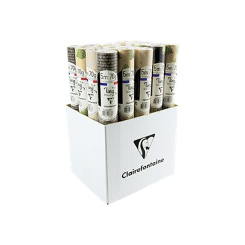 3329682238363-Clairefontaine Kraft Dino vation - papier kraft - 35 cm x 5 m - variée - 20 rouleau(x)-P_300029235_1-2