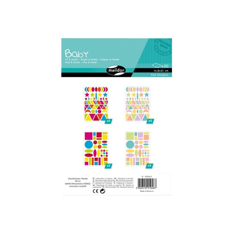 3609510910587-Maildor Baby - adhésif décoratif - géométrique - 20 feuilles - pastel, couleur vive (p-P_300029707_2-0