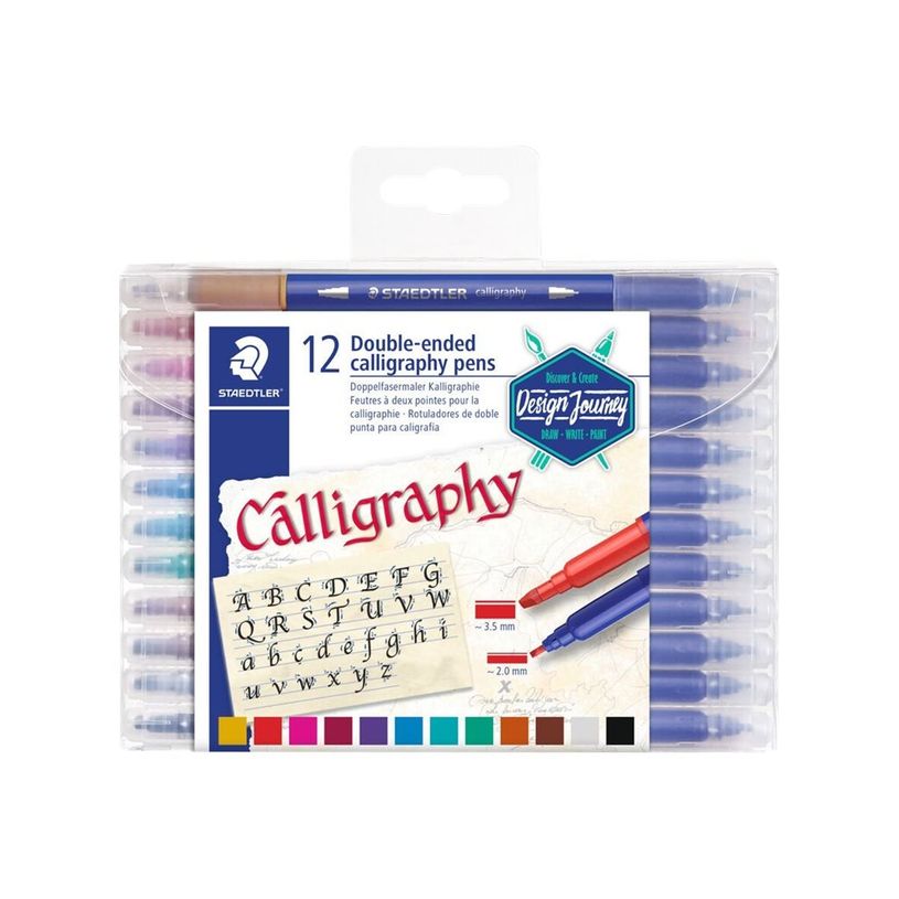 4007817042861-STAEDTLER calligraphy 3005 - 12 feutres double pointe - couleurs assorties-P_300029754_1-0
