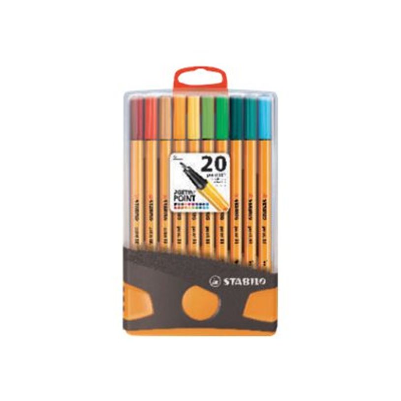 4006381552509-STABILO point 88 ColorParade - feutre fin - noir, rouge, bleu, vert, jaune, orange, brun, violet, rose, turquoise, cramoisi, bleu d'outremer, abricot, vert pin, lilas, gris foncé, vert fluo, ocre foncé, a-P_300029775_1-0
