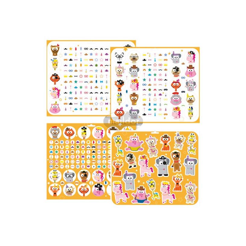 3609510911751-Maildor Maxi Book Stick' - adhésif décoratif - dressed up animals - 8 feuilles (pack de -P_300029808_1-0